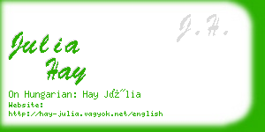 julia hay business card
